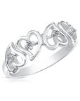 CZ Eternal Heart Ring, Love and Friendship in Sterling Silver