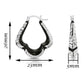 Sterling Silver Glossy Black Three Point Diamond Cut Hoop Earrings