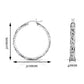 Sterling Silver Glossy Black Hoop Earrings, 30mm