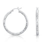Sterling Silver Satin Finish Hoop Earrings