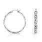 Sterling Silver Glossy Black Hoop Earrings, 30mm