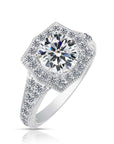 Sterling Silver Royal Square Solitaire Engagement Ring