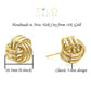 14k Yellow Gold Large Love Knot Earrings, 11mm