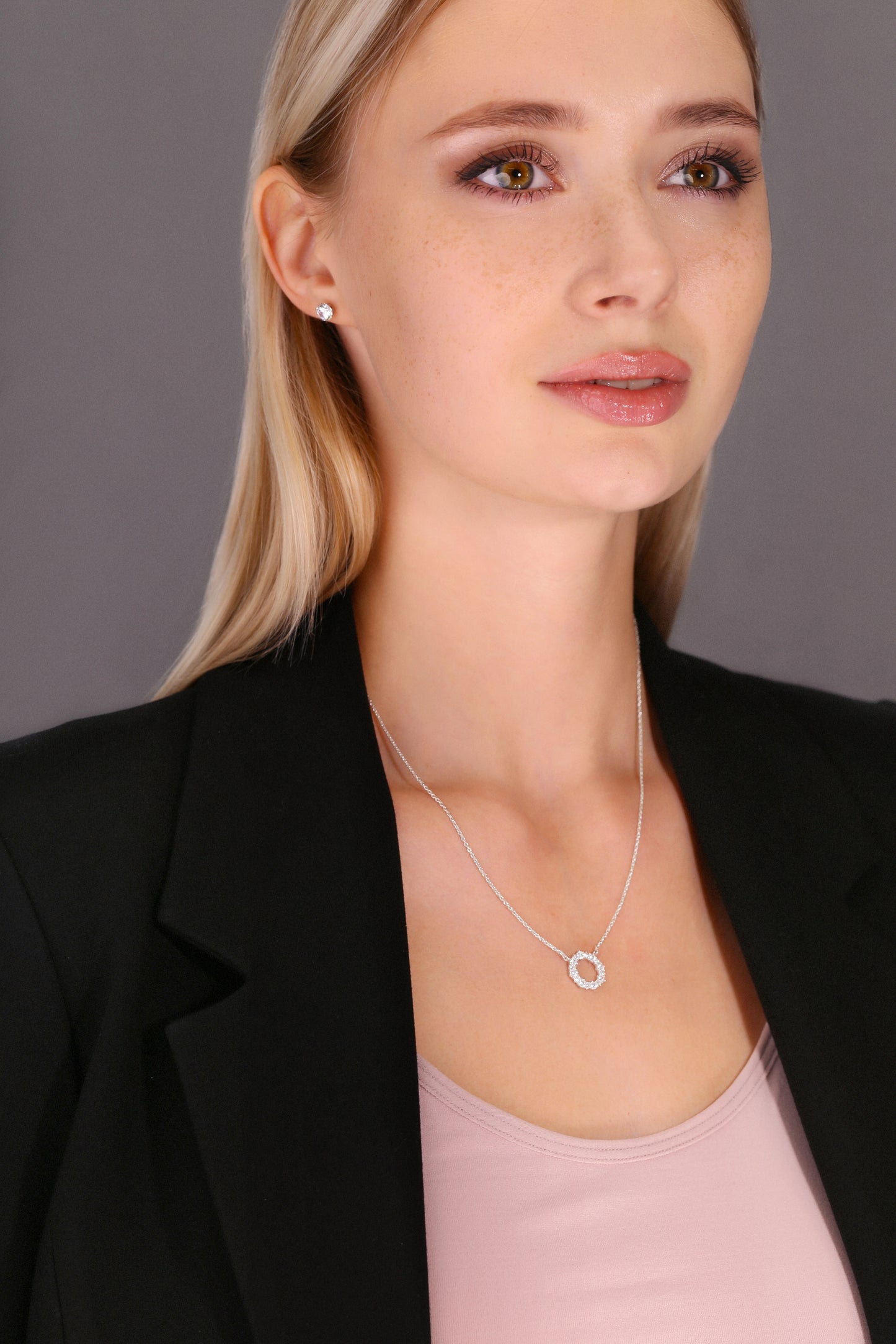 Sterling Silver Halo Necklace