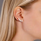 Pearl Ear Climber Stud Earrings in Sterling Silver