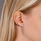 Pearl Ear Climber Stud Earrings in Sterling Silver