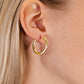 14K Yellow Gold Plain Flat Hoop Earrings