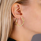 14K Yellow Gold Plain Flat Hoop Earrings