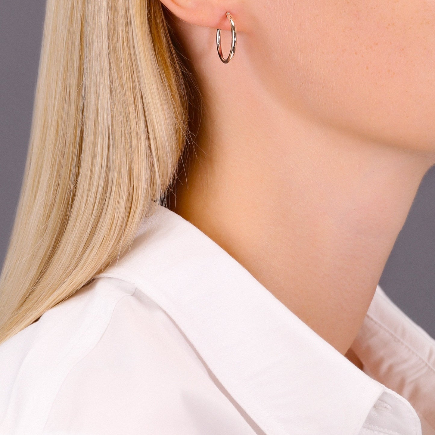 14k Rose Gold Classic Round Hoop Earrings