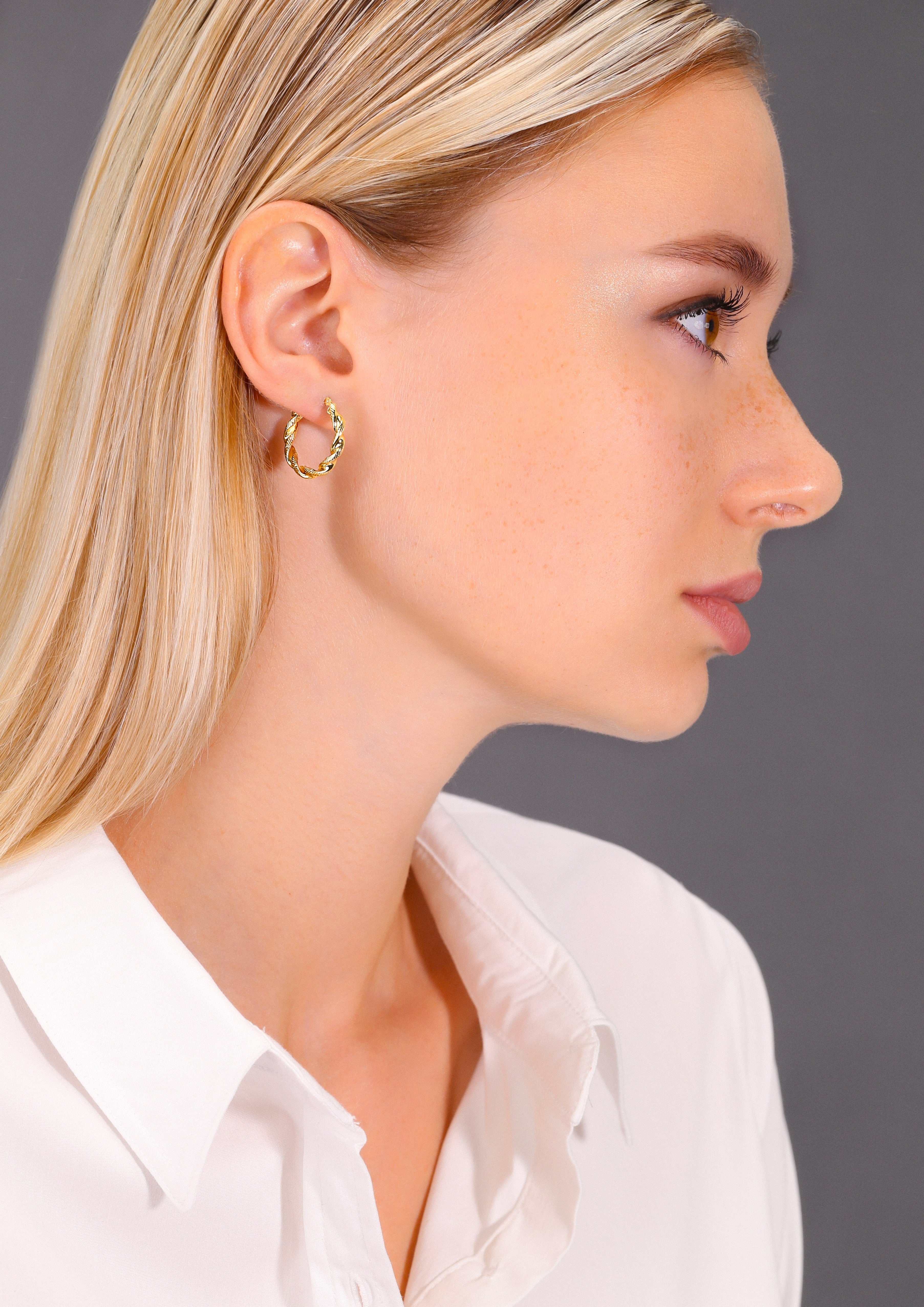 Full White Stone Hoop Earrings | Small Circle Type Earrings Collections One  Gram Gold ER1604