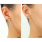 2 Pair set! 14k Gold Ball and Cubic Zirconia Stud Earrings