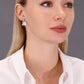 Christmas Dangle Bow Stud Earrings in Sterling Silver